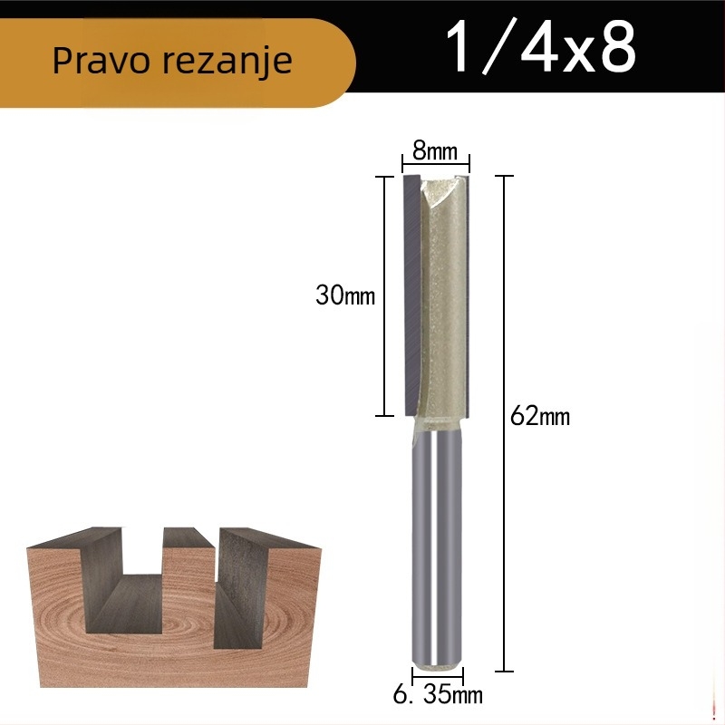 Freza za kanaliziranje drva, jednostruka i dvostruka oštrica, kompatibilna s CNC/gravirajućim strojevima, za drvo, MDF i laminat