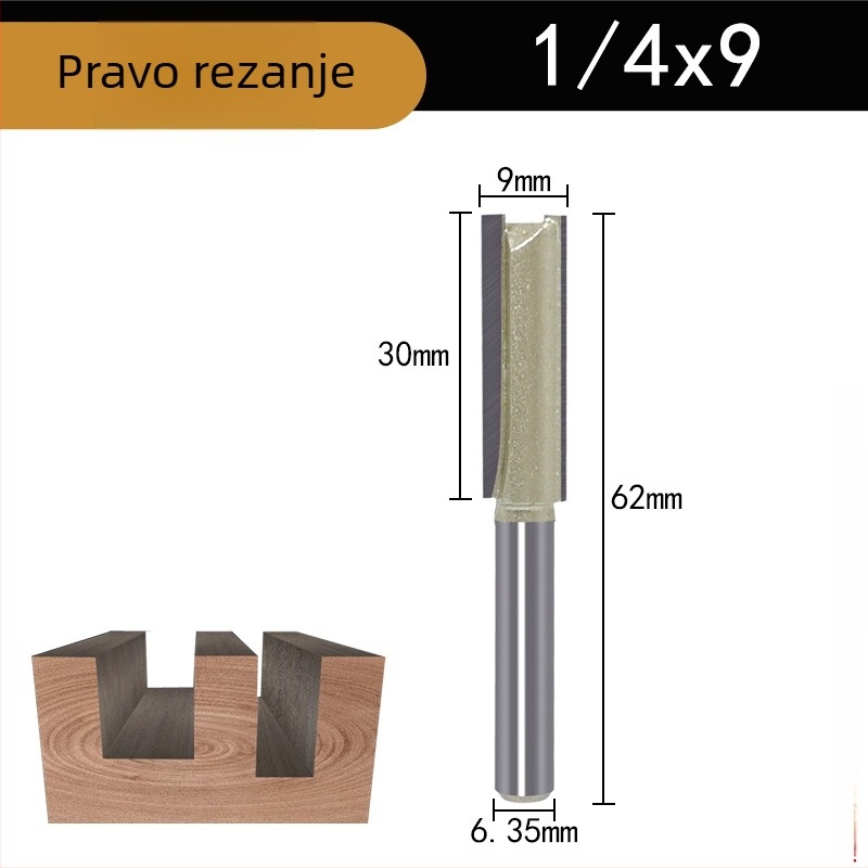 Freza za kanaliziranje drva, jednostruka i dvostruka oštrica, kompatibilna s CNC/gravirajućim strojevima, za drvo, MDF i laminat