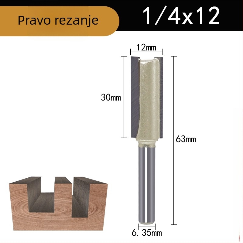 Freza za kanaliziranje drva, jednostruka i dvostruka oštrica, kompatibilna s CNC/gravirajućim strojevima, za drvo, MDF i laminat