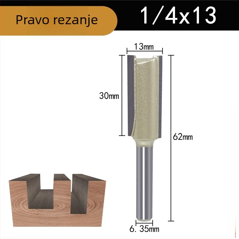 Freza za kanaliziranje drva, jednostruka i dvostruka oštrica, kompatibilna s CNC/gravirajućim strojevima, za drvo, MDF i laminat