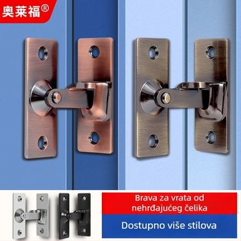 90 stupnjeva brava za vrata od nehrđajućeg čelika – Tip A, brušeni završni sloj, model 90 Degree Door Buckle, Orford