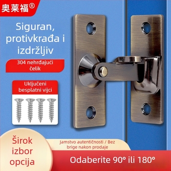 90 stupnjeva brava za vrata od nehrđajućeg čelika – Tip A, brušeni završni sloj, model 90 Degree Door Buckle, Orford