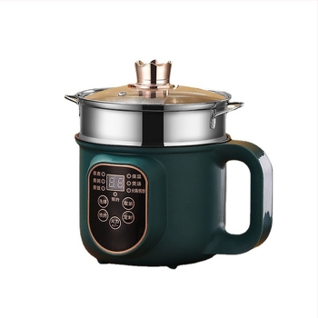 Višenamjenska električna posuda za kuhanje – para, prženje, kuhanje, topliji lonac; 600 W • kapacitet 1–2 L • unutarnja posuda od nehrđajućeg čelika • mikroprocesorsko upravljanje • regulacija temperature