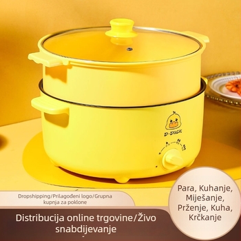 Električno kuhalo s dvostrukom ručkom i upravljanjem okretne gumbe, integrirani dizajn, za 4–5 porcija