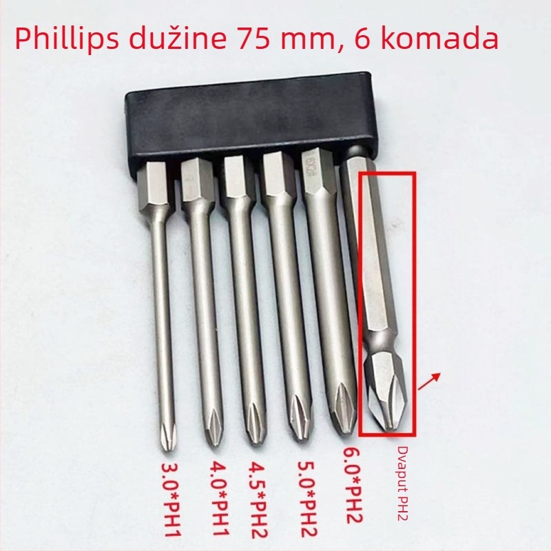 Čvrsti magnetski set bitova za odvijač: Philips, ravni, Torx i HEX bitovi, za bežične i ručne bušilice