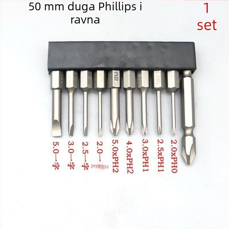 Čvrsti magnetski set bitova za odvijač: Philips, ravni, Torx i HEX bitovi, za bežične i ručne bušilice