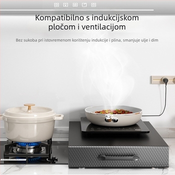 Zidni nosač za odlaganje za plinski štednjak i indukcijsku ploču, karbonska ocel, nordijski stil, Home Bailey