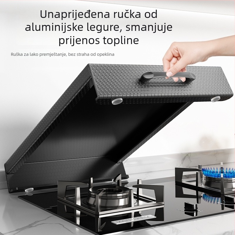 Zidni nosač za odlaganje za plinski štednjak i indukcijsku ploču, karbonska ocel, nordijski stil, Home Bailey
