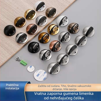 Protukolizijski stoper za vrata Turtle Top/Door Stop – 304 nehrđajući čelik, podna montaža, ručno upravljanje