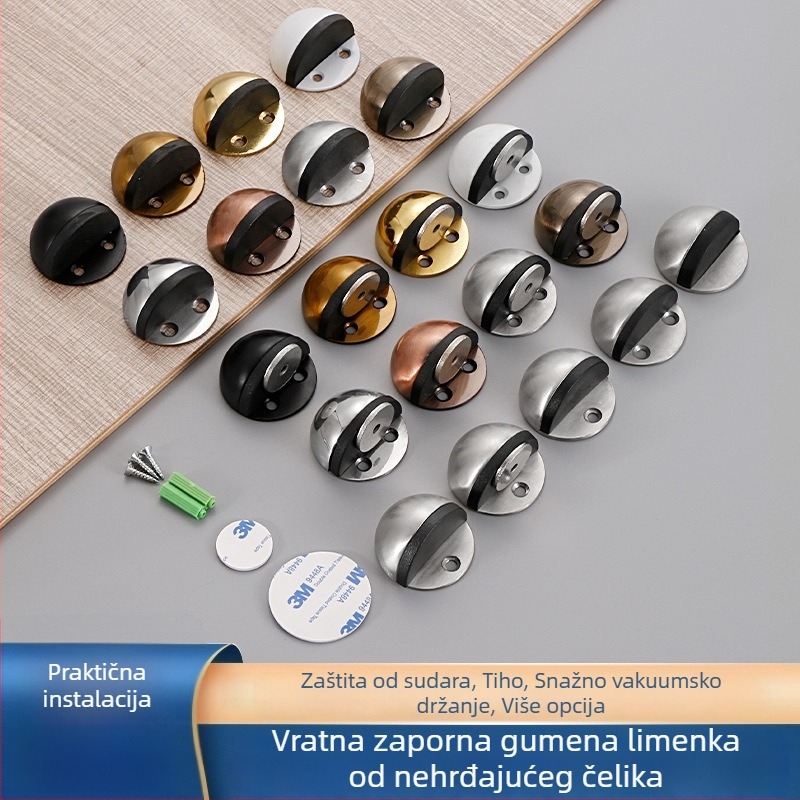 Protukolizijski stoper za vrata Turtle Top/Door Stop – 304 nehrđajući čelik, podna montaža, ručno upravljanje