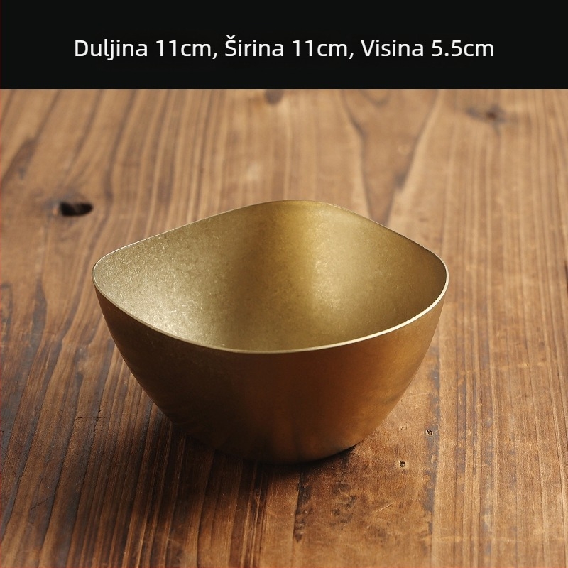 Ploški tanjur od nehrđajućeg čelika 304, retro stil, mat površina, pogodna za mikrovalnu.