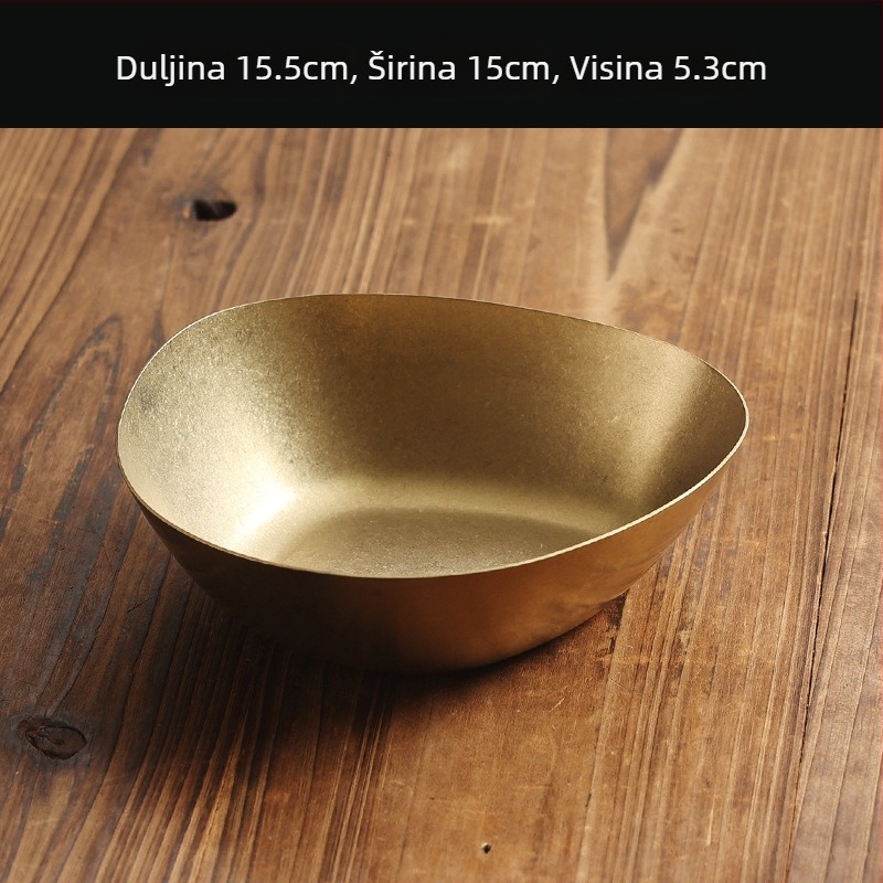 Ploški tanjur od nehrđajućeg čelika 304, retro stil, mat površina, pogodna za mikrovalnu.