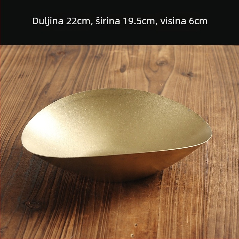 Ploški tanjur od nehrđajućeg čelika 304, retro stil, mat površina, pogodna za mikrovalnu.