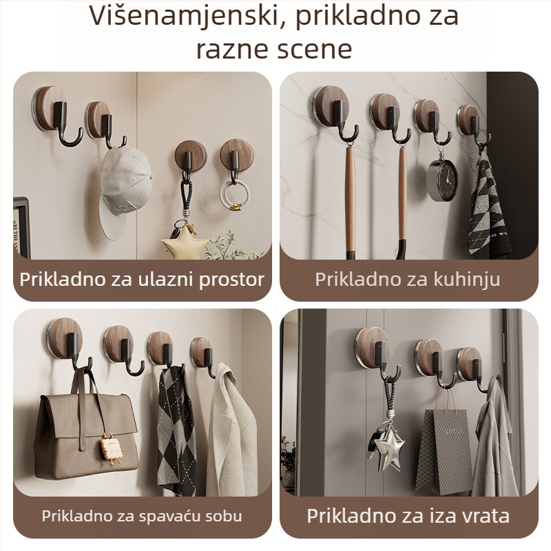 Usisna kuka za vješanje s antiknim stilom, ABS materijal, bez bušenja, pogodna za kupaonicu i kuhinju