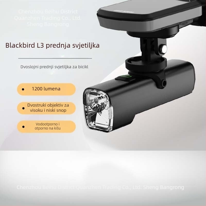 Sheng bangrong prednje svjetlo za bicikl za noćnu vožnju, nosač s brzim otpuštanjem, vodootporno, visoka svjetlost, pogodno za planinske i cestovne bicikle