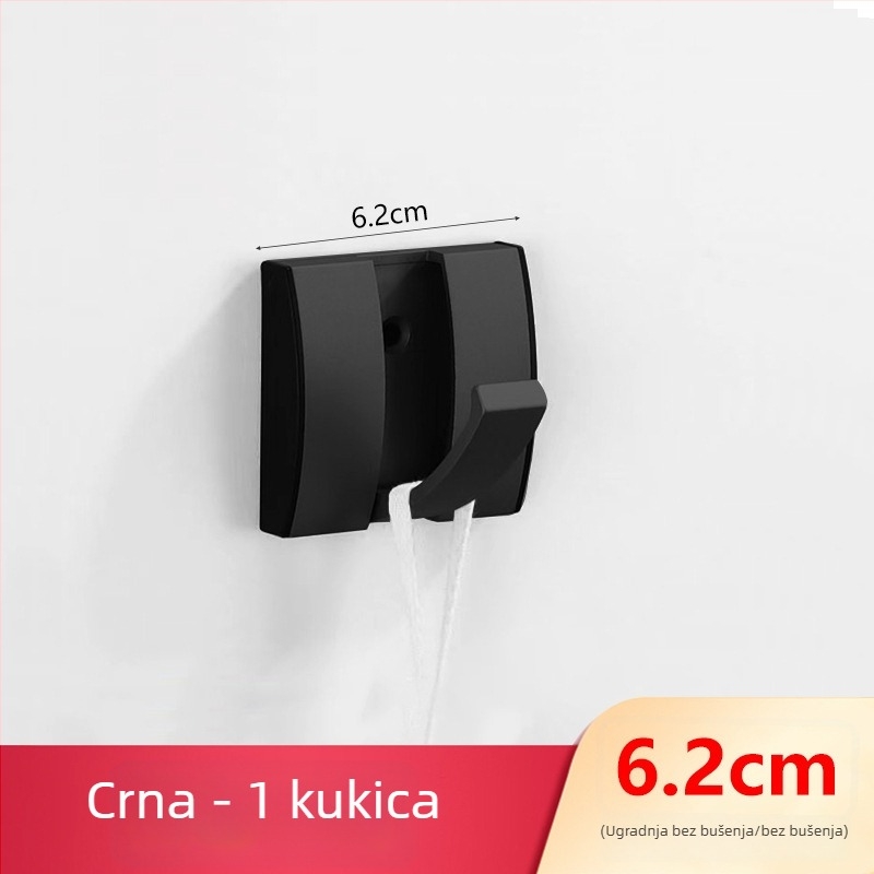 Skriti kuka za vrata za hodnik/ormar — zidni sklopivi vješalica za kapute i šešire, bez bušenja — Space Aluminum, 444 g, Nano pijesakiranje, Light Luxury, EU CE potvrda