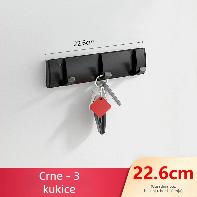 Skriti kuka za vrata za hodnik/ormar — zidni sklopivi vješalica za kapute i šešire, bez bušenja — Space Aluminum, 444 g, Nano pijesakiranje, Light Luxury, EU CE potvrda