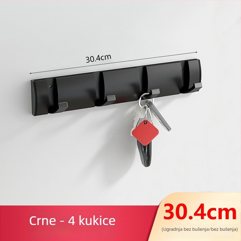 Skriti kuka za vrata za hodnik/ormar — zidni sklopivi vješalica za kapute i šešire, bez bušenja — Space Aluminum, 444 g, Nano pijesakiranje, Light Luxury, EU CE potvrda