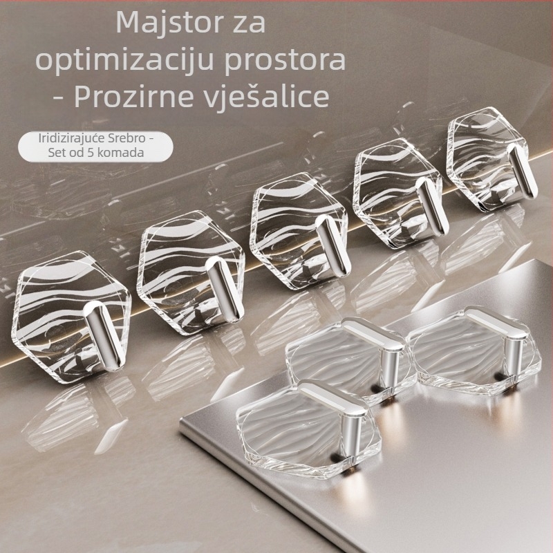 Ljepljiva kuka s hexagonalnim oblikom - PET, jedan kuk, lagani luksuzni stil, nosivost 0-1 kg