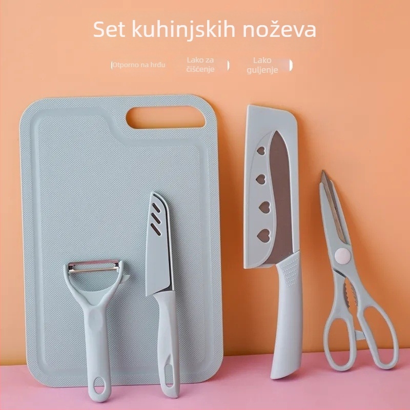 Unique kućni set noževa i plastične daske za rezanje, trodjelni set za voće, višenamjenska kuhinja, prehrambena kvaliteta