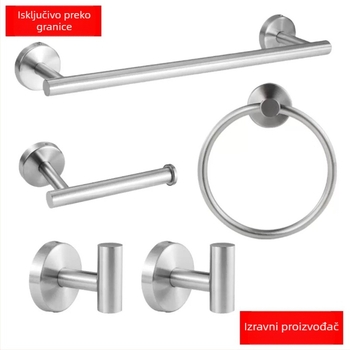 Set držača za ručnike u kupaonici od 201 nehrđajućeg čelika, završna obrada: pečena boja, nosivost 20, montaža bušenjem, 1 sloj