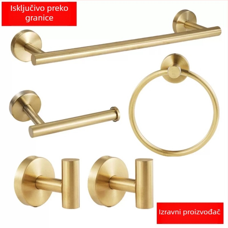Set držača za ručnike u kupaonici od 201 nehrđajućeg čelika, završna obrada: pečena boja, nosivost 20, montaža bušenjem, 1 sloj