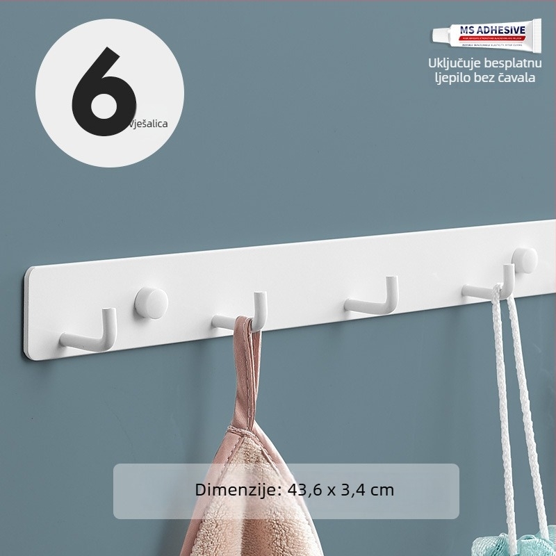 Zidni kuka za kuhinju, hodnik i kupaonicu — space aluminij, 120 g, moderni minimalistički stil