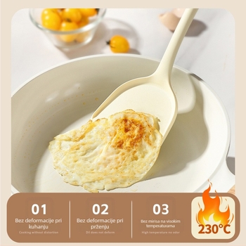 Xukang silikonski set spatula, 4 komada, s klipom za hranu i jušnom žlicom, neprijanjajuće, protuklizno, otporno na visoke temperature