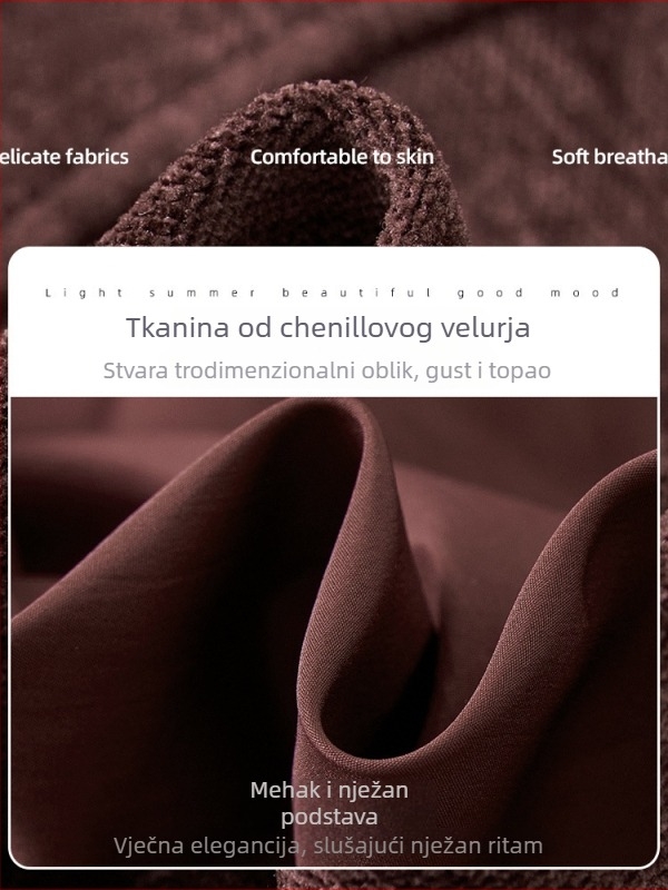 Ženski troslojni kostim: top, prsluk i duga suknja s patchwork detaljima; poliester 95%+; elegantan poslovni stil; jesen 2025