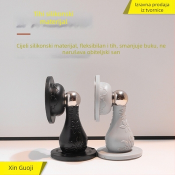 Silikonski zaustavljač vrata bez bušenja, zidni montaža, okrugli luksuzni dizajn, PVC/magnet, standardna konstrukcija