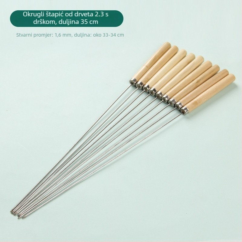 Dongsheng štapići za roštilj od 304 nehrđajućeg čelika, ravni, debeli dizajn