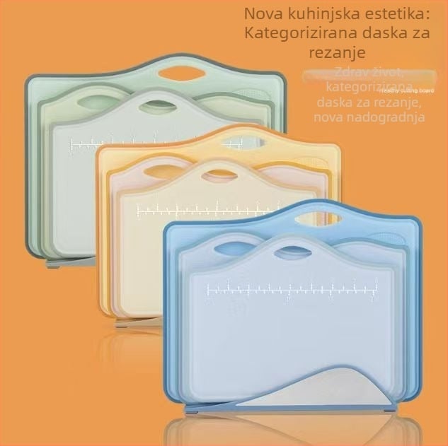 Debeli set dasaka za rezanje za bebe od PP - višefunkcionalne plastične daske za voće i hranu za bebe, protivklizne, prenosne, za kućnu upotrebu, moderni minimalistički stil (ljeto 2021)