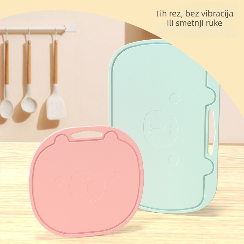 Silikonska daska za rezanje, protuklizna, antibakterijska i protiv plijesni, dvostrana, prehrambena kvaliteta, pogodna za sirovu i kuhanu hranu