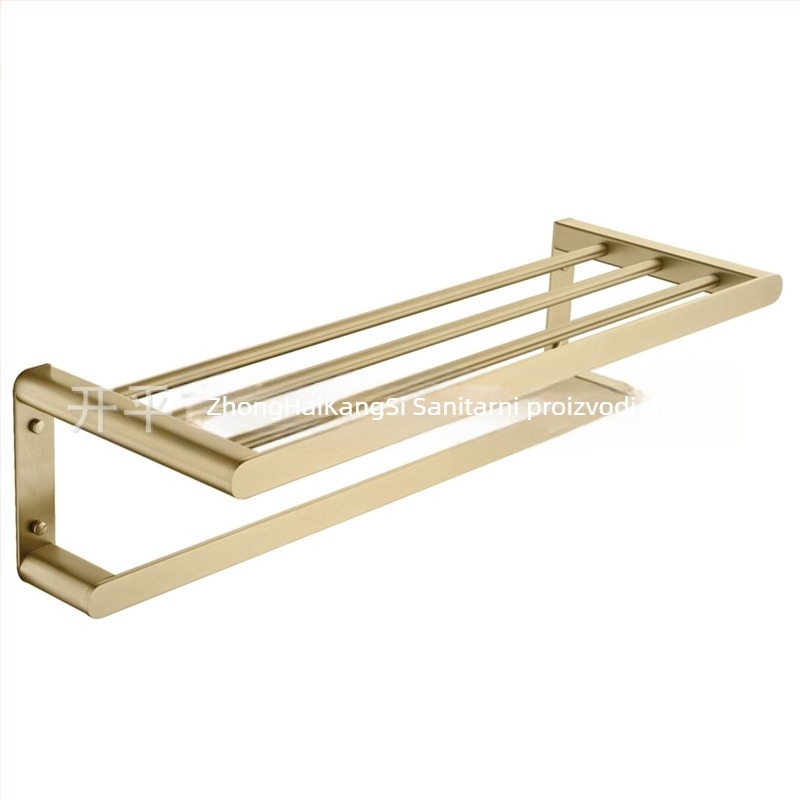 Držač ručnika od nehrđajućeg čelika s elektroplatiranim završetkom, 2 sloja, nosivost 10 kg, stil laganog luksuza