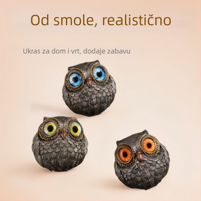 Sova od smole – moderni minimalistički dekor za dom i vrt