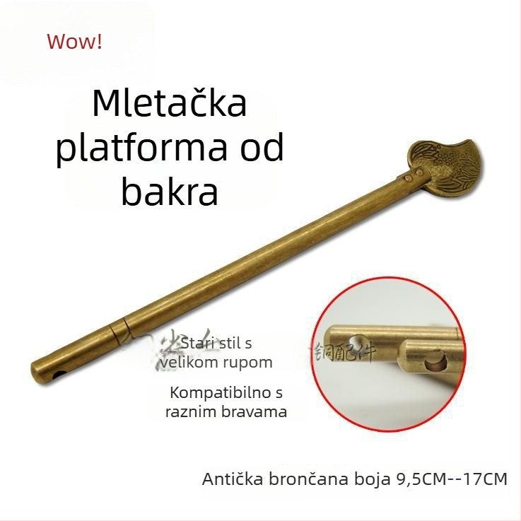 Zatič za vrata tipa A, mesing, polirana i starjena površina, Tong Que marka, Novi kineski stil