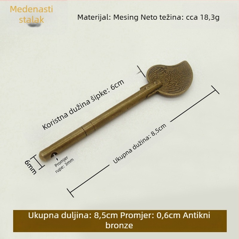Zatič za vrata tipa A, mesing, polirana i starjena površina, Tong Que marka, Novi kineski stil