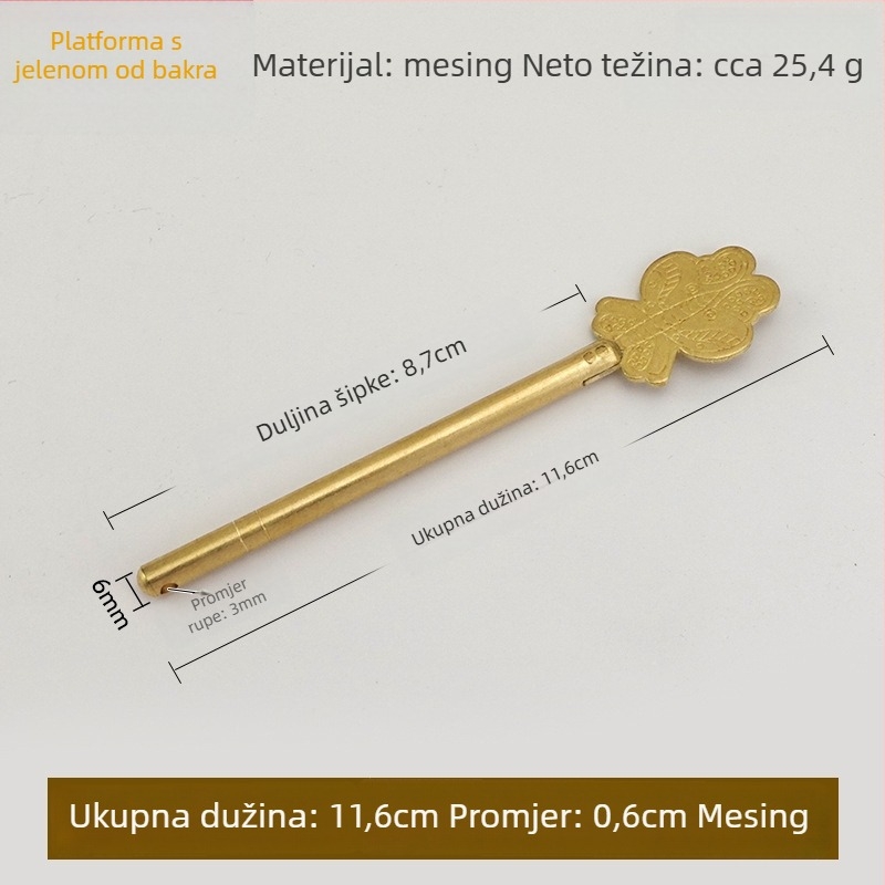 Zatič za vrata tipa A, mesing, polirana i starjena površina, Tong Que marka, Novi kineski stil