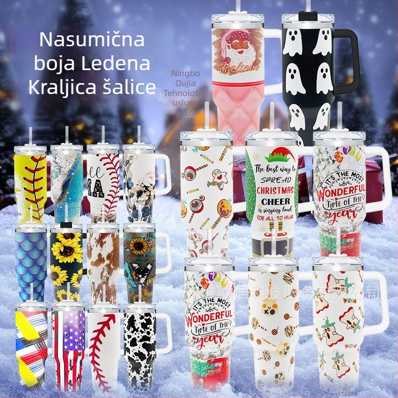 Sklopiva termos šalica, dvostruki sloj vakuumske izolacije, unutarnja 304 nehrđajući čelik / vanjska 201 nehrđajući čelik, otporna na propuštanje, s držačem i vijčanim poklopcem