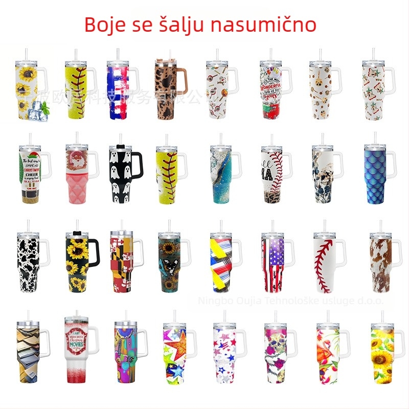 Sklopiva termos šalica, dvostruki sloj vakuumske izolacije, unutarnja 304 nehrđajući čelik / vanjska 201 nehrđajući čelik, otporna na propuštanje, s držačem i vijčanim poklopcem