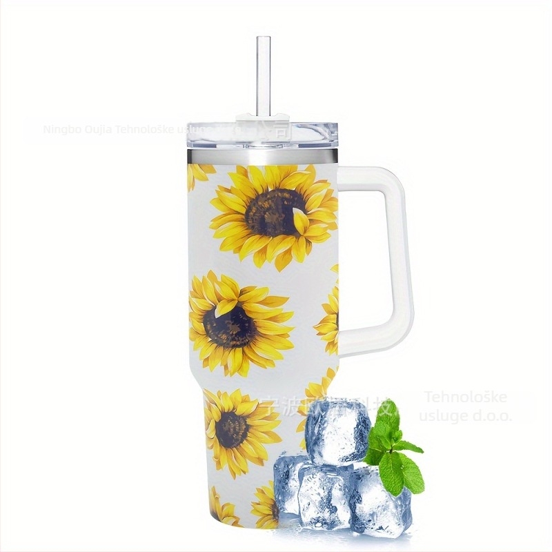 Sklopiva termos šalica, dvostruki sloj vakuumske izolacije, unutarnja 304 nehrđajući čelik / vanjska 201 nehrđajući čelik, otporna na propuštanje, s držačem i vijčanim poklopcem