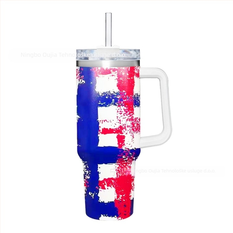 Sklopiva termos šalica, dvostruki sloj vakuumske izolacije, unutarnja 304 nehrđajući čelik / vanjska 201 nehrđajući čelik, otporna na propuštanje, s držačem i vijčanim poklopcem