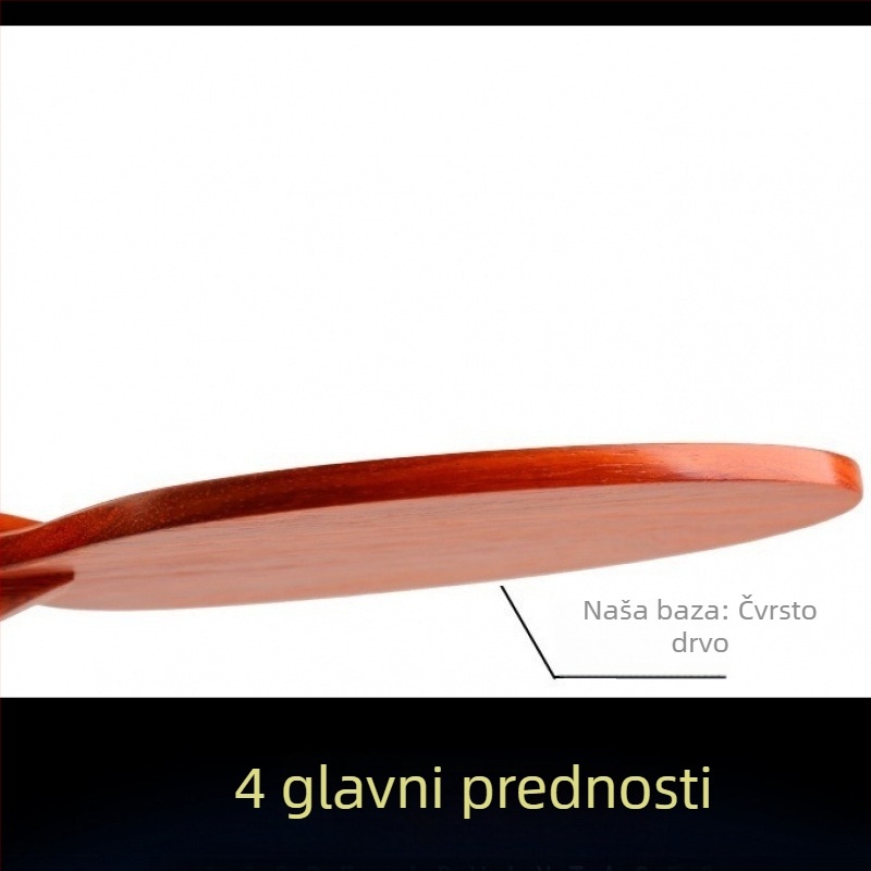 Ploča za stolni tenis od ružinog drveta, jednostruka, guma s dugim ljepilom, bočni udar, za trening i natjecanja