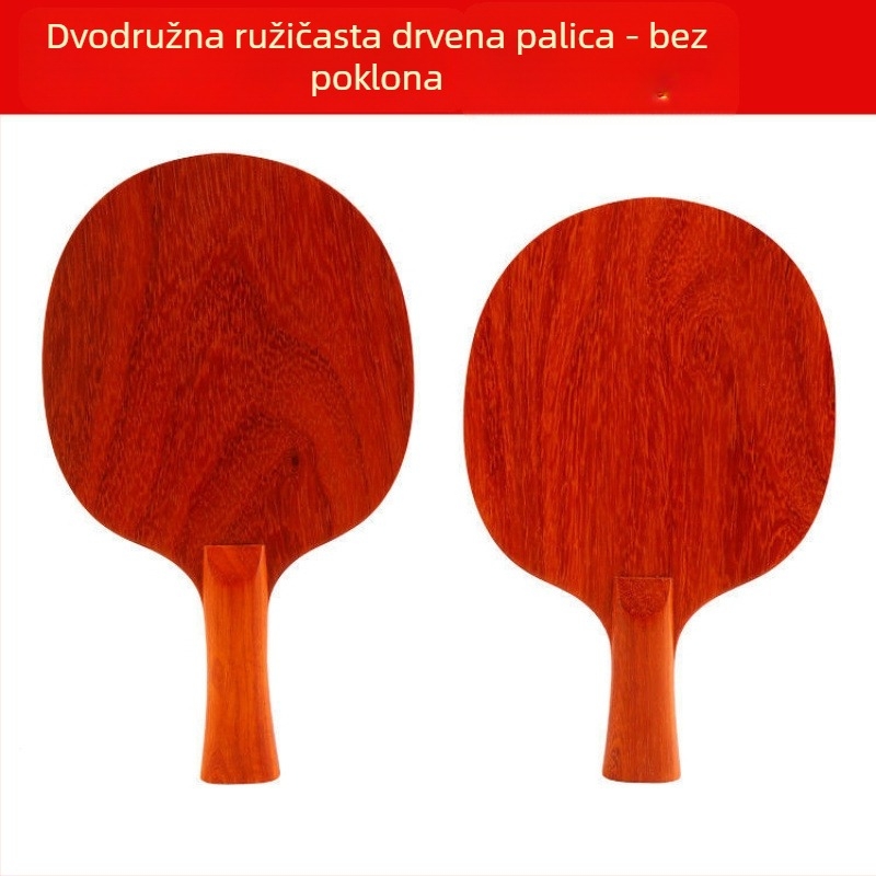 Ploča za stolni tenis od ružinog drveta, jednostruka, guma s dugim ljepilom, bočni udar, za trening i natjecanja