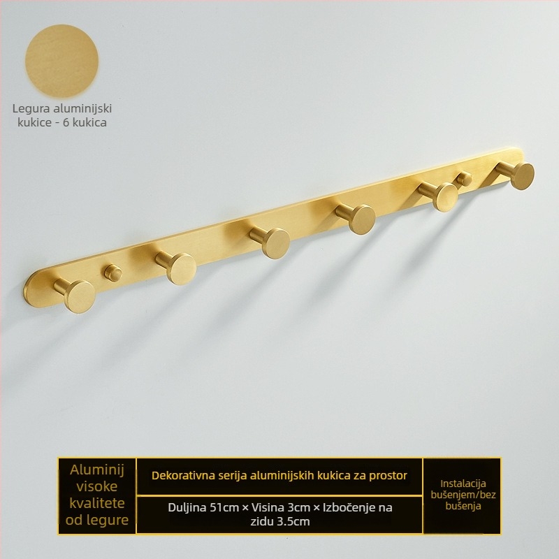 Kuke za kupaonicu od aluminijevog legura, samoljepive, zidne bez bušenja, u obliku školjke, lagani luksuzni stil, težina 1 kg