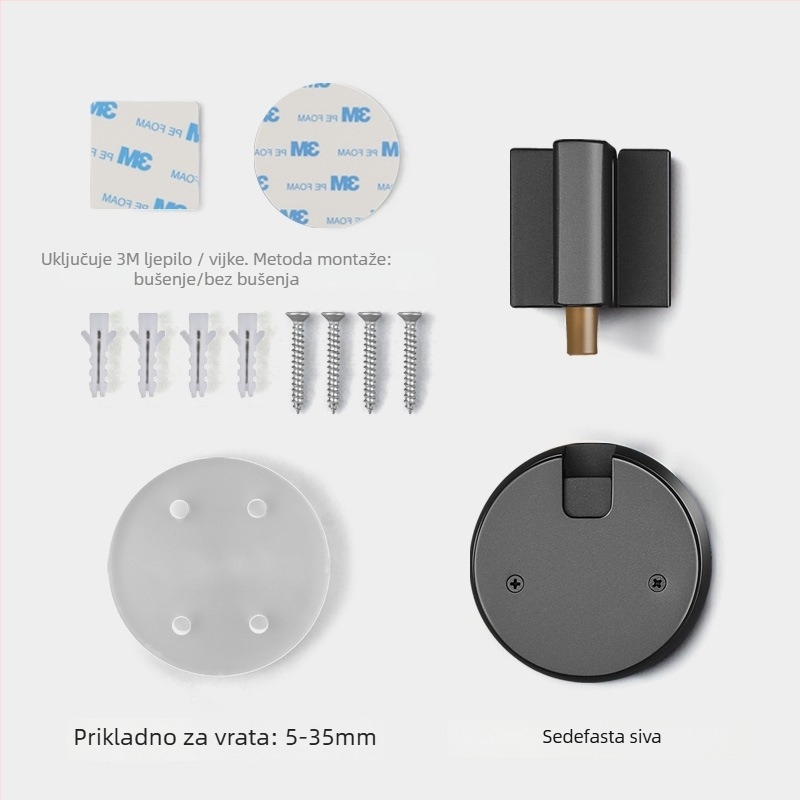 BagB Otporan na vjetar sustav podnih usisavanja za vrata – bez bušenja, protiv sudara, ručka push-pull (Model FFDX, materijal: cinkova legura, završni premaz: elektroplatiranje)
