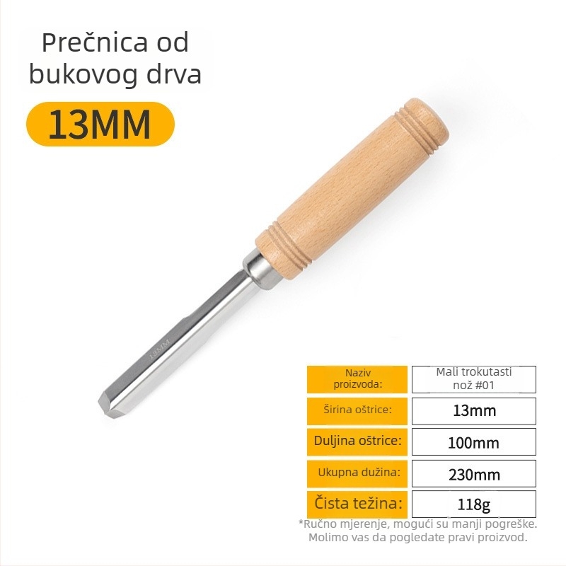 Set dlijeta za drvarstvo s oštrim čelnikom od manganskog čelika, drška od bukovine – ravni i polukružni dlijeti