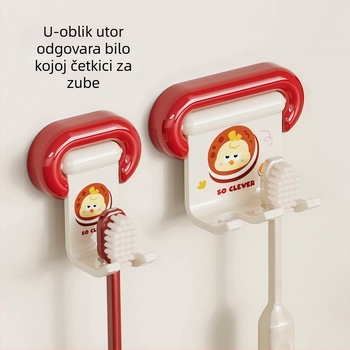 2-odvojni držač četkica za zube ABS, zidni bez bušenja, prostor za električne četkice, integriran ormarić s ogledalom u kupaonici