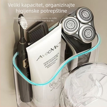 Jingyi Električni držač za četkicu za zube, zidni držač s usisnom čašom, PET materijal, bez bušenja, set zubne paste