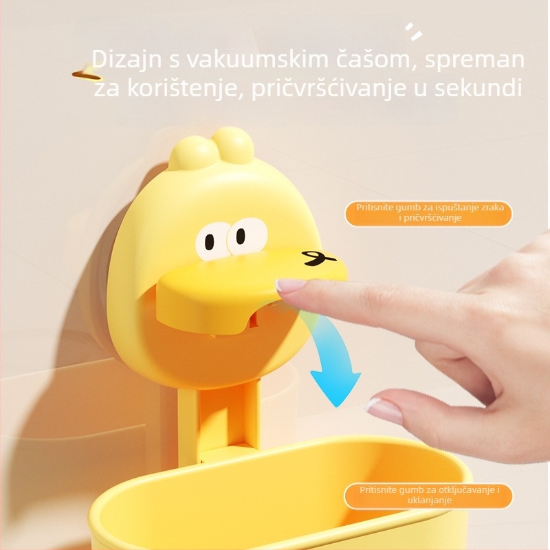Zidni držač četkice za zube s usisnom čašom, plastičan, za 1 četkicu